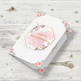 Happy Moederdag Waterverf Gold Modern foto Folie Feestdagenkaart