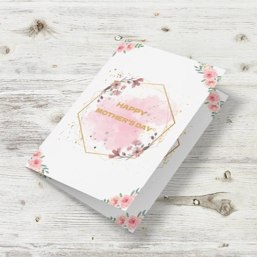 Happy Moederdag Waterverf Gold Modern foto Folie Feestdagenkaart