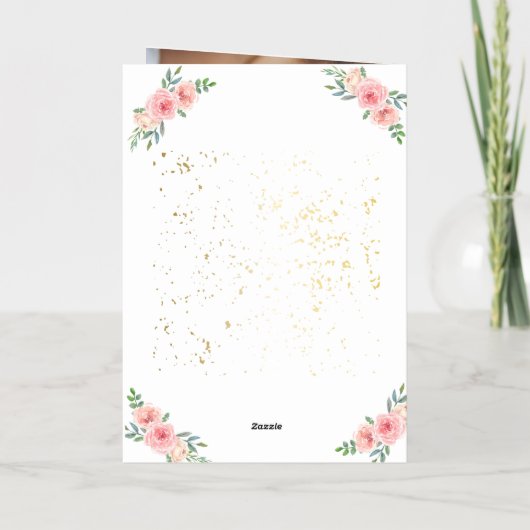 Happy Moederdag Waterverf Gold Modern foto Folie Feestdagenkaart (Achterkant)