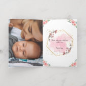 Happy Moederdag Waterverf Gold Modern foto Folie Feestdagenkaart (Binnenlaag)