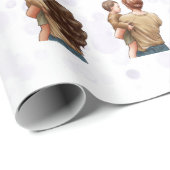 Happy Moederdag Waterverf Mam Wrapping Paper Cadeaupapier (Rol Hoek)