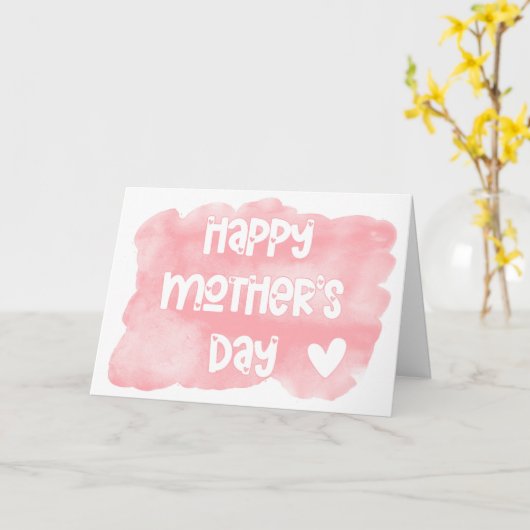 Happy Moederdag, Waterverf Moederdag Kaart (Gele Bloem)