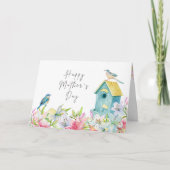 Happy Moederdag Waterverf Pastel Lillies Blank Feestdagen Kaart (Voorkant)