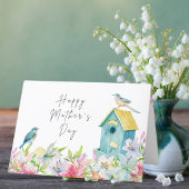 Happy Moederdag Waterverf Pastel Lillies Blank Feestdagen Kaart