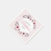 Happy Moederdag Waterverf Roze Floral Flowers Servet (Hoek)