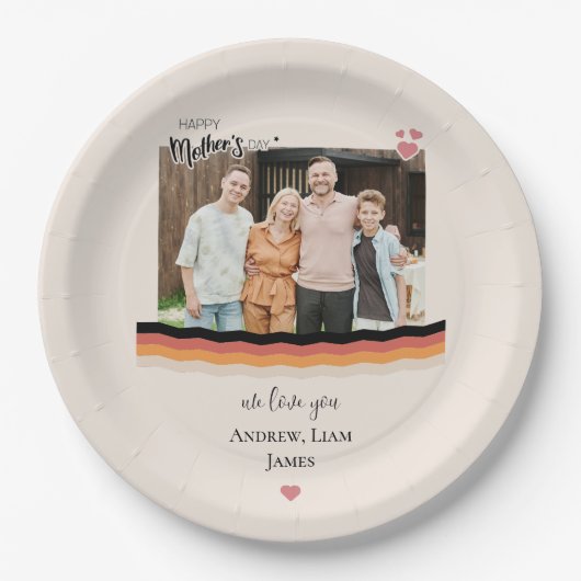 Happy moederdag, we houden van je papieren bordje (Voorkant)