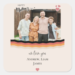 Happy moederdag, we houden van je vierkante sticker