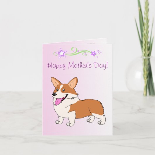 Happy Moederdag Welsh Corgi Kaart (Voorkant)