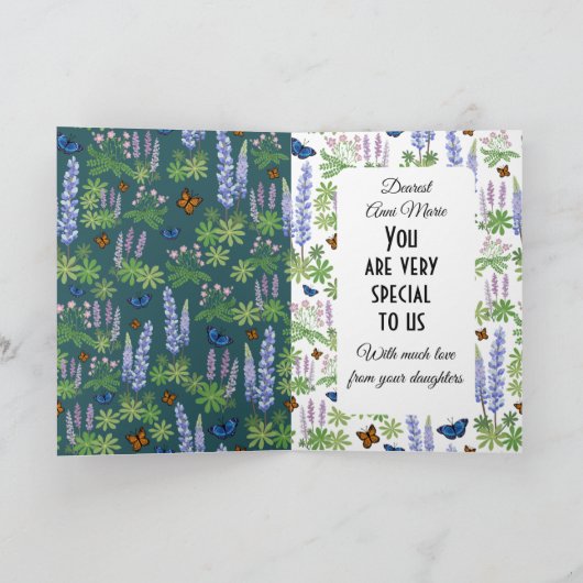 Happy Moederdag wenskaart wildbloemen Bedankkaart (Binnen)