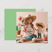 Happy Moederdag Wenskaarten Bedankkaart (Voorkant / Achterkant)