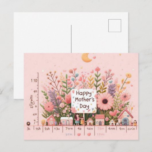 Happy Moederdag Wenskaarten Briefkaart (Voorkant / Achterkant)
