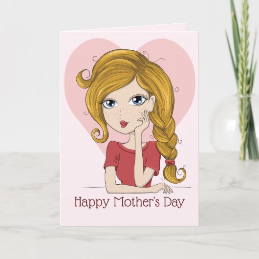 Happy Moederdag Whimsical Art Kaart (Voorkant)
