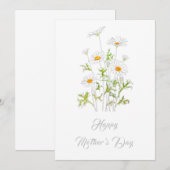happy moederdag white daisy flower kaart (Voorkant / Achterkant)