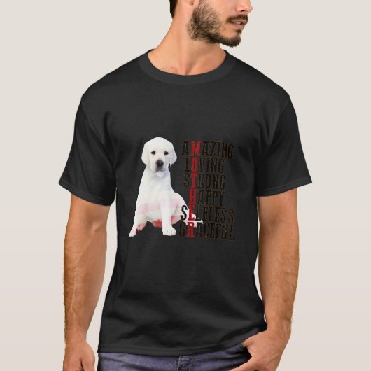 Happy Moederdag White Labrador Dog mama Dog Moth T-shirt (Voorkant)