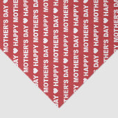 Happy Moederdag White op Dark Red Tissuepapier (Detail)