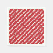 Happy Moederdag White over donkerrood papier Napki Servet (Voorkant)