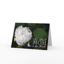Happy Moederdag White Peony Wenskaart