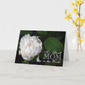 Happy Moederdag White Peony Wenskaart Kaart (Gele Bloem)