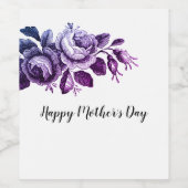 Happy Moederdag Wijn Etiket (Enkel label)