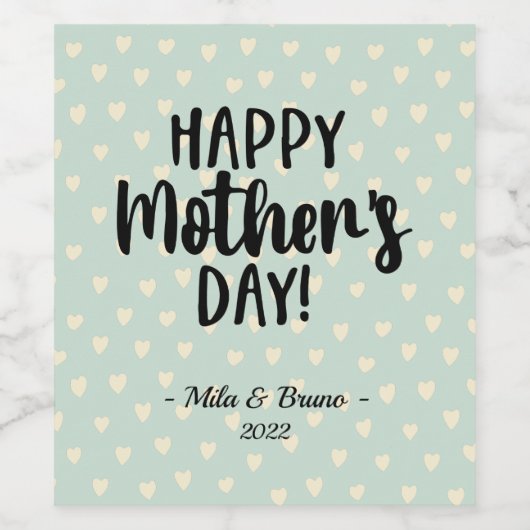 Happy Moederdag Wijn Etiket (Enkel label)