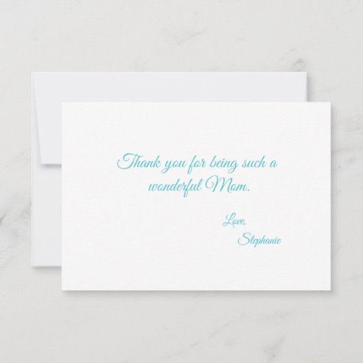 Happy Moederdag Wildflower Bouquet op Turquoise Kaart (Achterkant)