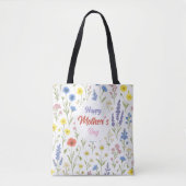 Happy Moederdag Wildflower Canvas tas (Voorkant)
