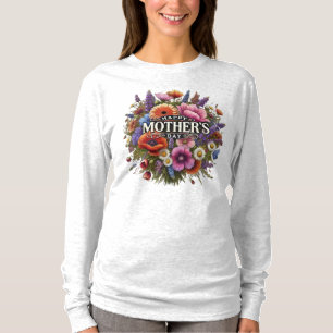 Happy Moederdag Wildflower T-shirt met lange mouwe
