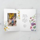 Happy Moederdag Wildflowers Vlinders Foto Kaart (Binnen)