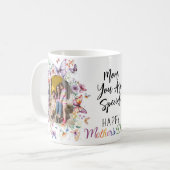 Happy Moederdag Wildflowers Vlinders Foto Koffiemok (Voorkant links)