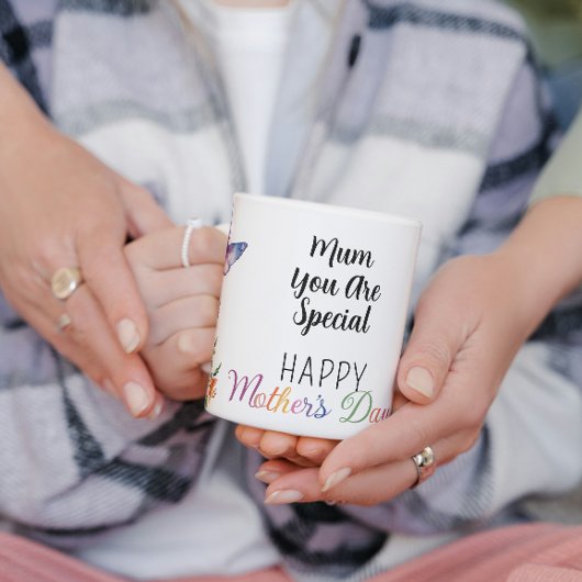 Happy Moederdag Wildflowers Vlinders Koffiemok