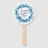 Happy Moederdag Winter Floral krans Hand Fan Handwaaier (Achterkant)