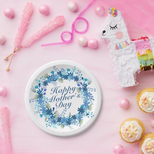 Happy Moederdag Winter Floral Paper Bord (Feest)