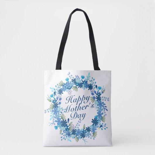 Happy Moederdag Winter Floral Wreath Canvas tas (Voorkant)