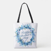 Happy Moederdag Winter Floral Wreath Canvas tas (Achterkant)