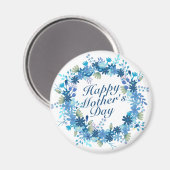Happy Moederdag Winter Floral Wreath Magnet (Voorkant / Achterkant)