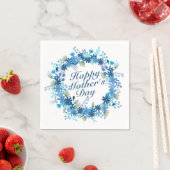 Happy Moederdag Winter Floral Wreath Napkin Servetten (Insitu)