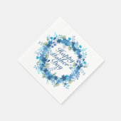 Happy Moederdag Winter Floral Wreath Napkin Servetten (Hoek)