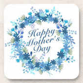 Happy Moederdag Winter Floral Wreath Onderzetter (Voorkant)