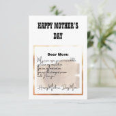 HAPPY MOEDERDAG WISHES/ SPECIALE BRIEF VOOR MOM KAART (Staand voorkant)