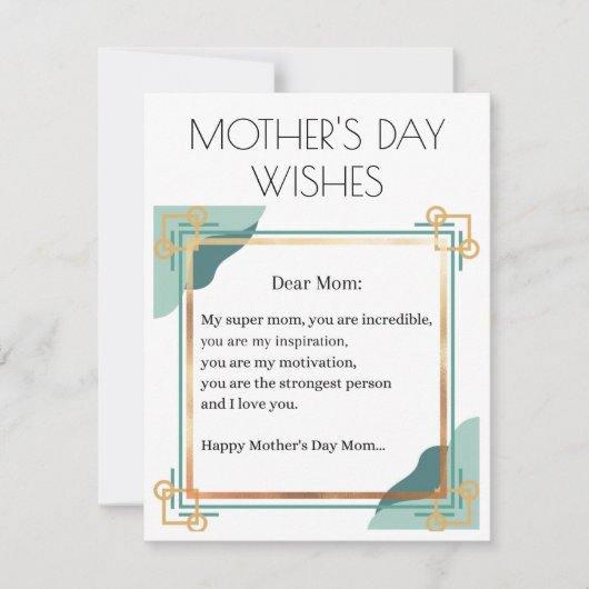 HAPPY MOEDERDAG WISHESE VOOR MIJN SUPPER MOM KAART (Voorkant)