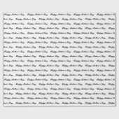 Happy Moederdag wit zwart script elegant chic Cadeaupapier (Vlak)