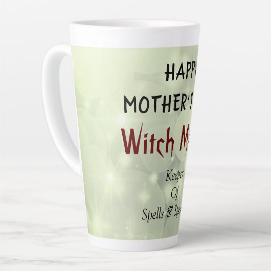 Happy Moederdag Witch Mama design Latte Mok (Linkerhoek)