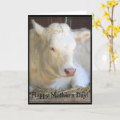 Happy Moederdag Witte koe wenskaart Kaart (Gele Bloem)