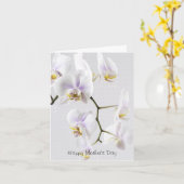 Happy Moederdag - witte orchideeën Kaart (Gele Bloem)
