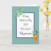 Happy Moederdag Wonderful Stepmama Feathers Kaart (Gele Bloem)