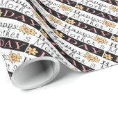 Happy Moederdag word art wrapping papier (Rol Hoek)