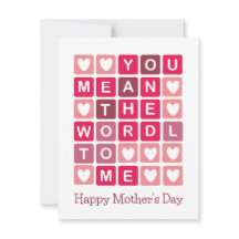 Happy Moederdag Wordle Kaart