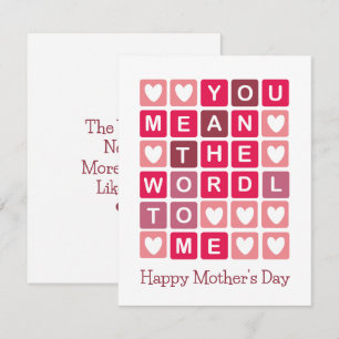 Happy Moederdag Wordle Kaart