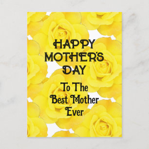 Happy Moederdag Yellow Floral Custom Bericht Briefkaart