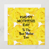 Happy Moederdag Yellow Floral Custom Bericht Feestdagenkaart (Voorkant / Achterkant)